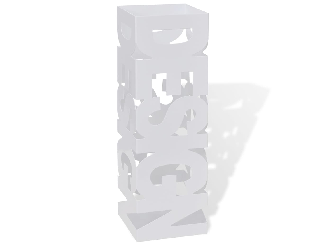 Suporte Guarda-chuvas/de Armazenamento Quadrado Branco Aço 48,5 Cm