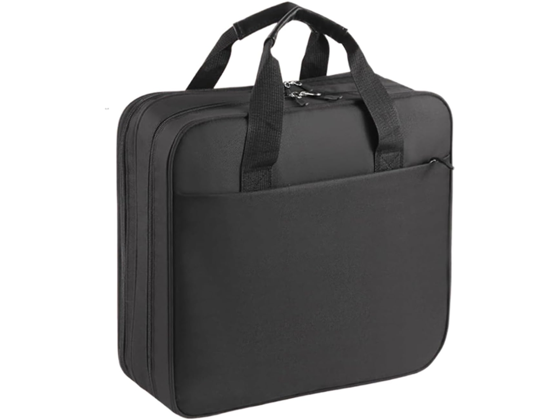 Pasta Com Zíper E Alça De Ombro, Capacidade Para 500 Folhas | Bolsa Vários Bolsos Escritório, Sala Aula