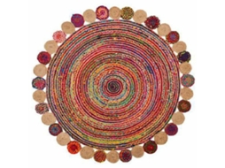 Tapete DKD Home Decor Algodão Multicolor Jute (200x200x1 cm)