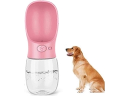 Garrafa Portátil Com Dispensador De Água, Capacidade 350 Ml, À Prova De Vazamentos, Acabamento Rosa, Para Passeios E Hidratação Diária