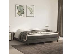 Vidaxl Colchão De Molas Ensacadas Firmeza Média 160x210x20 Cm Veludo Cinza-escuro