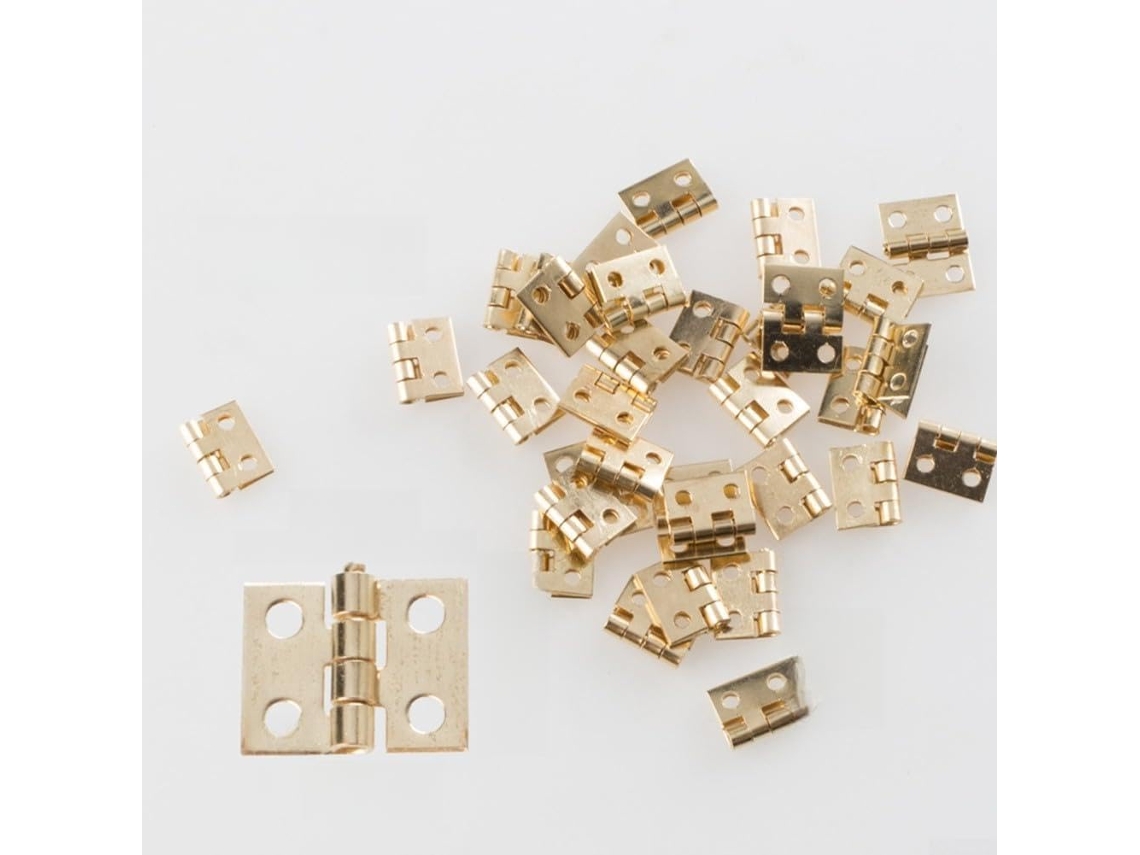 Dobradiças Pequenas De Cobre Com Parafusos, 20 Peças Para Miniaturas De Casas Bonecas, Reparo De Caixas Joias, Modelagem