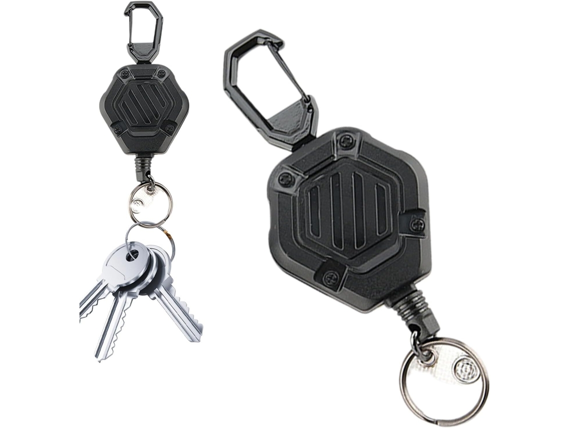 Lurelia Porta-crachá Retrátil Portátil Com Cordão Em Aço 80 Cm Para Escritório E Escola