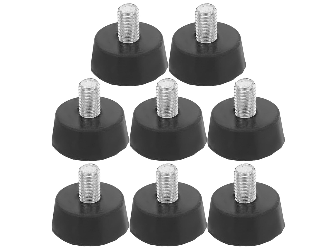 Conjunto De 8 Pés De Borracha Com Parafusos M10 Para Absorção De Ruído E Impacto.