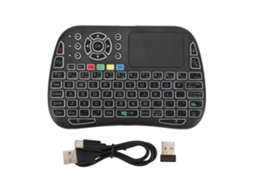 Teclado Sem Fio Mini Com Touchpad Controle Remoto E Retroiluminação Rgb Para Android Tv Box