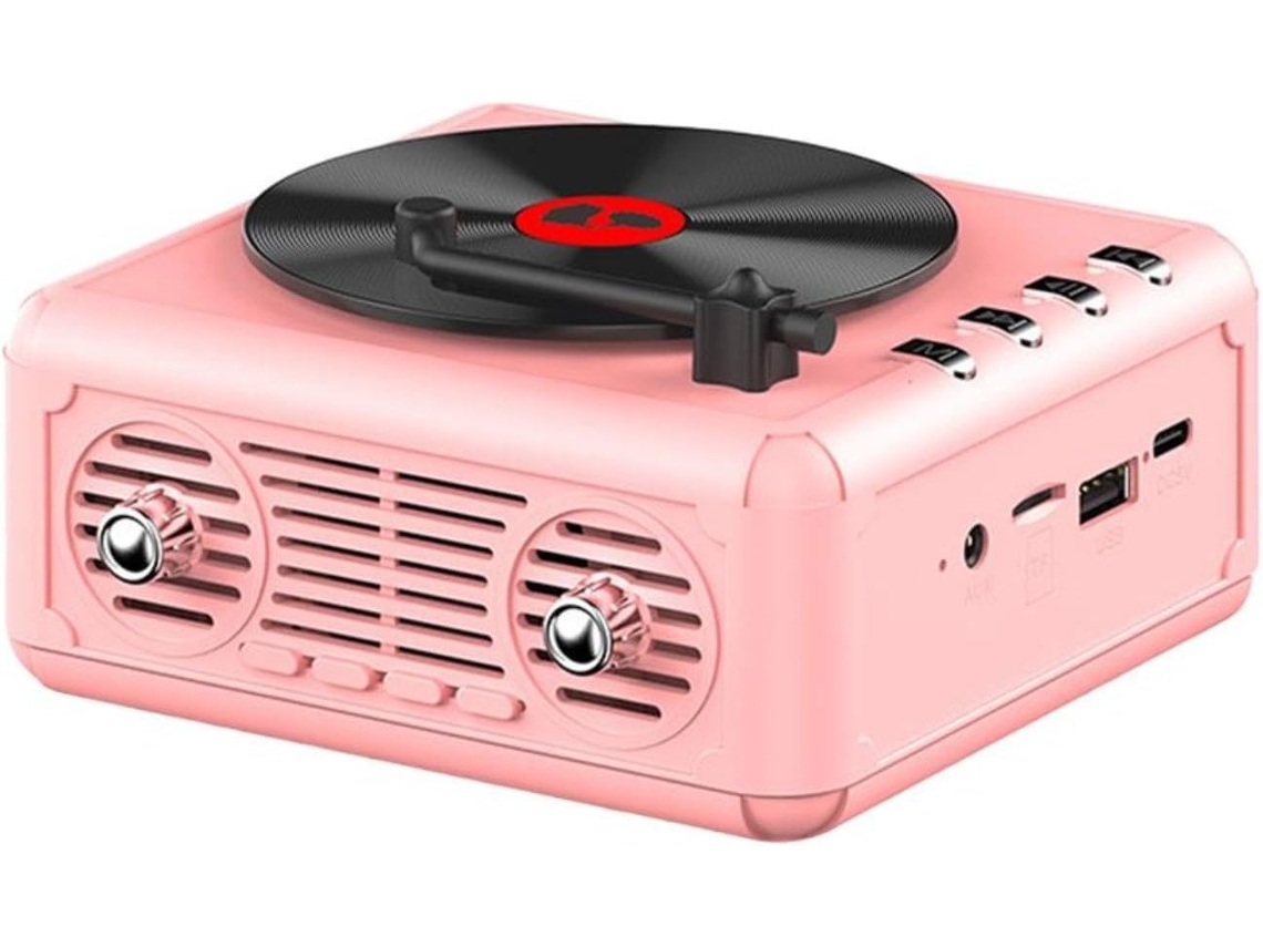 Leitor Cd Portátil Zyncue, Sem Fio, Compátivel Com Bluetooth, Cartão Tf Ou Usb, Rádio Fm Retrô Criativo