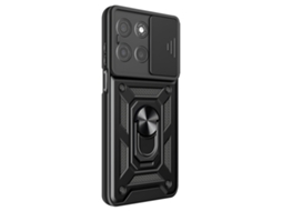 Capa Para Moto G15 / G15 Power Com Anel De Suporte E Tampa Deslizante Da Câmera