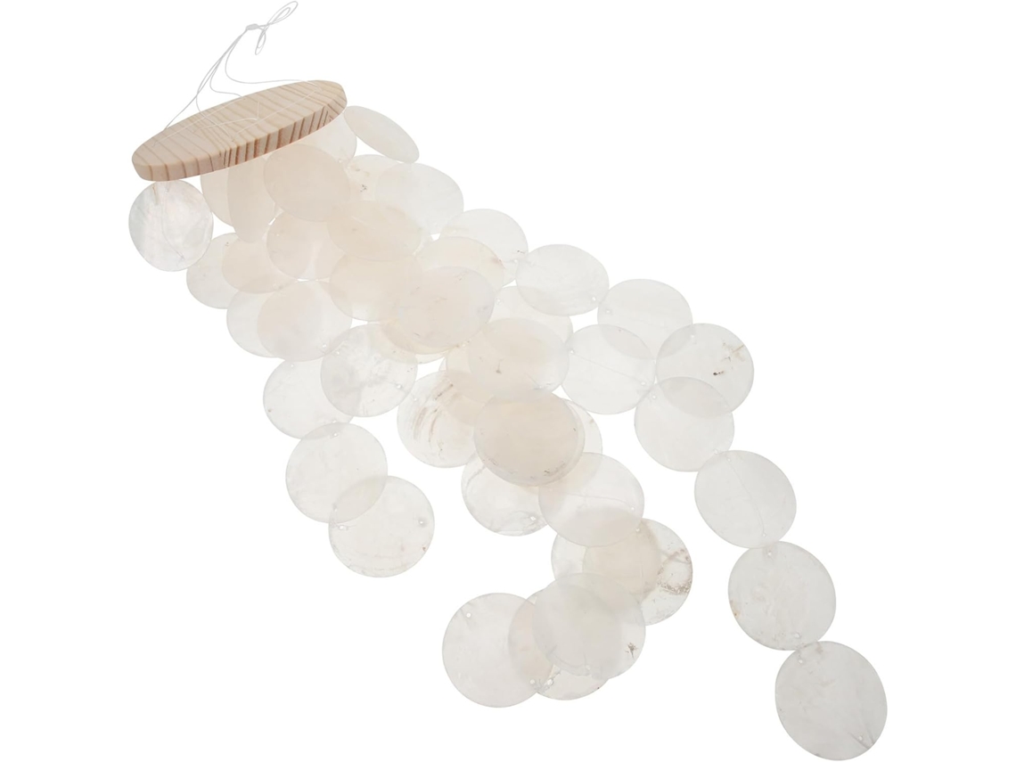 Sino de Vento Kichouse em Formato de Concha, com Som Nítido e Estrutura Simples, Decoração Suspensa Branca para Sala de CHABERLU