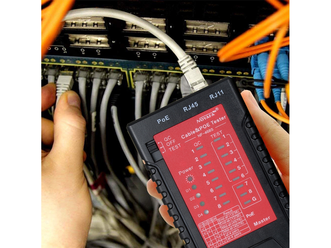 Testador De Cabos De Rede E Linhas Telefônicas Noyafa Para Cat5/5e/6/6a, Cat3