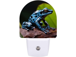 Luminária De Parede Quarto, Banheiro, Corredor, Luz Noturna, Com Design Sapo Flecha, Cor Azul, Com Sensor De Luz