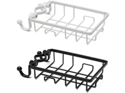 Porta Esponjas Jabón Ropa Seca para Grifo Cocina Baño Estante Con Ganchos Acero Inoxidable Blanco Negro 2 Piezas