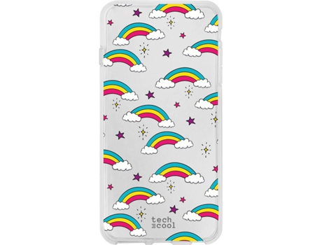 Capa iPhone XR TECHCOOL Arco-íris Transparente | Worten.pt