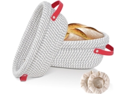 Cesta De Fermentação De Pão Banneton, Oval De 10 Polegadas, Pacote Com 2 Gertiz