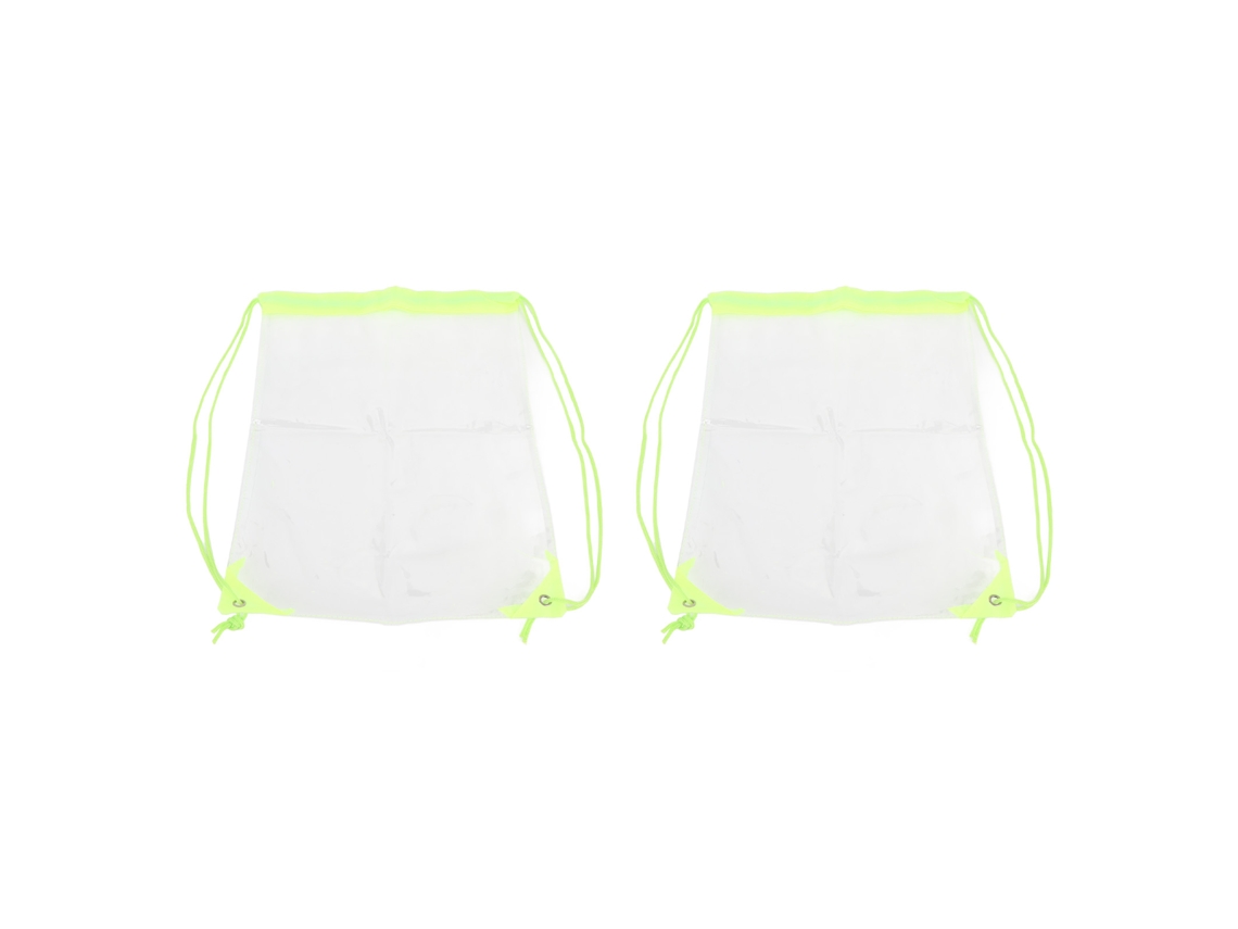 2 Pack Mochila Transparente Com Cordão Para Viagens E Atividades Ao Ar Livre, Bolsa De Ginástica Clara E Portátil