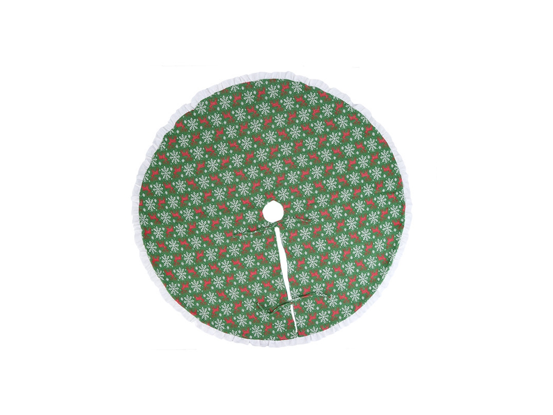 Saia para Árvore de Natal 110 Cm Saia para Árvore de Natal com Veado Floco de Neve para Decorações de Festa de Natal Verde