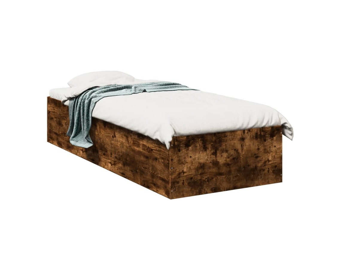 Estrutura de Cama MAISON EXCLUSIVE Derivados de Madeira Carvalho Fumado (90x190 cm)