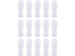 Conjunto De 15 Frascos Roll-on De Plástico Branco De 30ml Com Esfera De Aço Inoxidável.