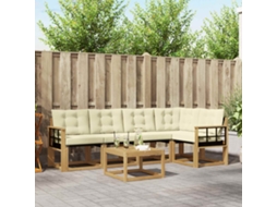 Vidaxl Conjunto De Sofás Para Exterior 6 Pcs Branco E Creme