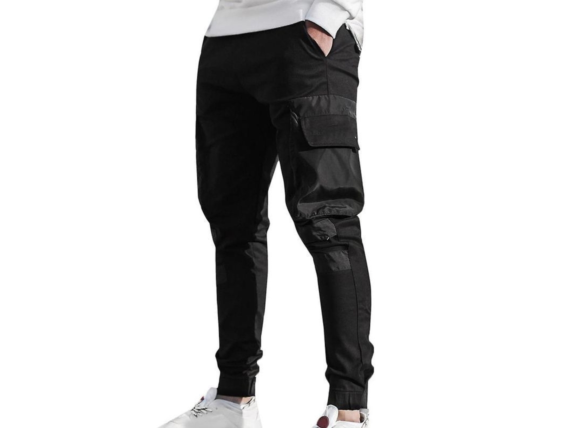 Rebe-calças Cargo Casuais Para Homem Jogging Combate Esportivas Xl Preto