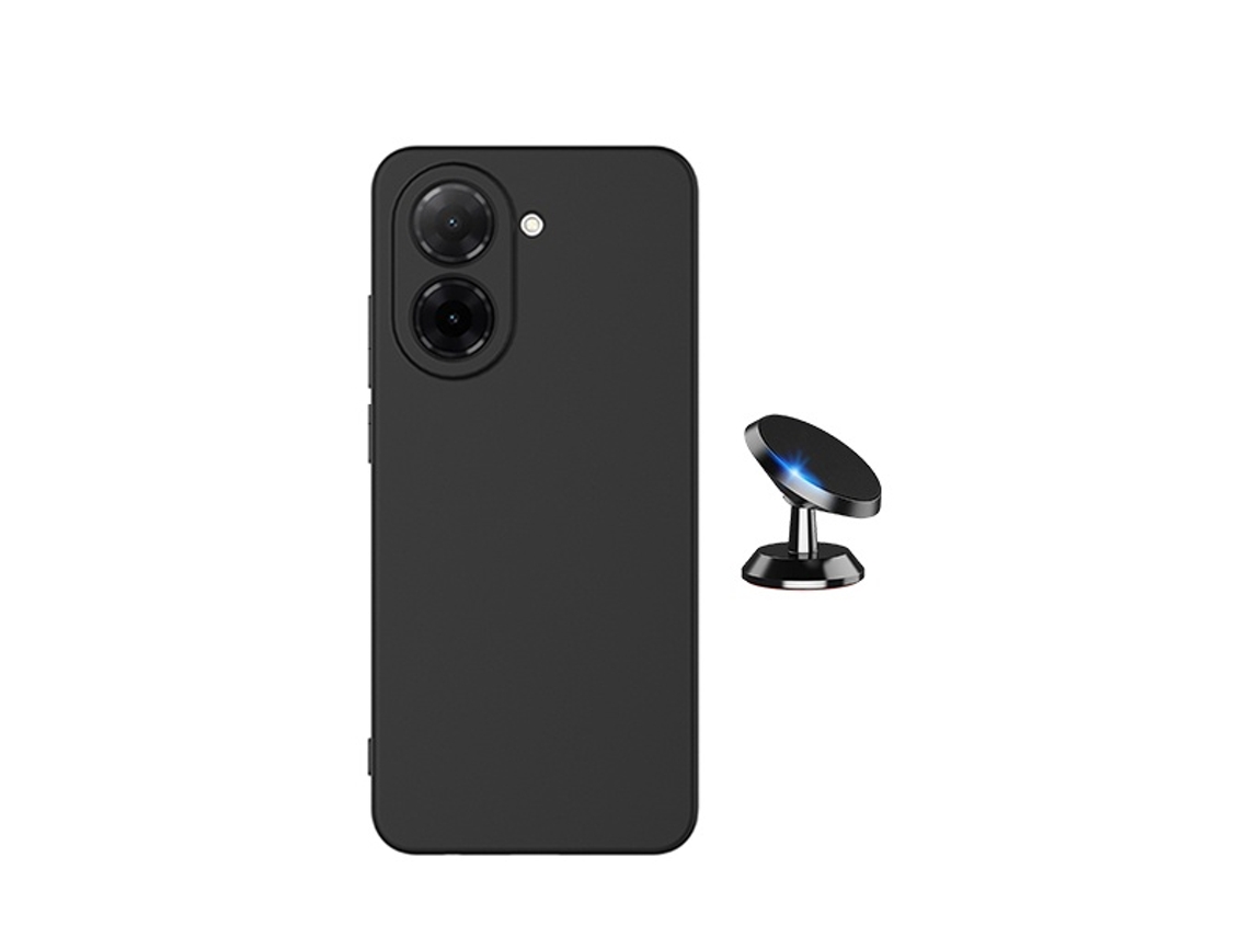 Kit Suporte Magnético Capa Proteção Silicone Gift4me Para Xiaomi Redmi A7 4g - Preto