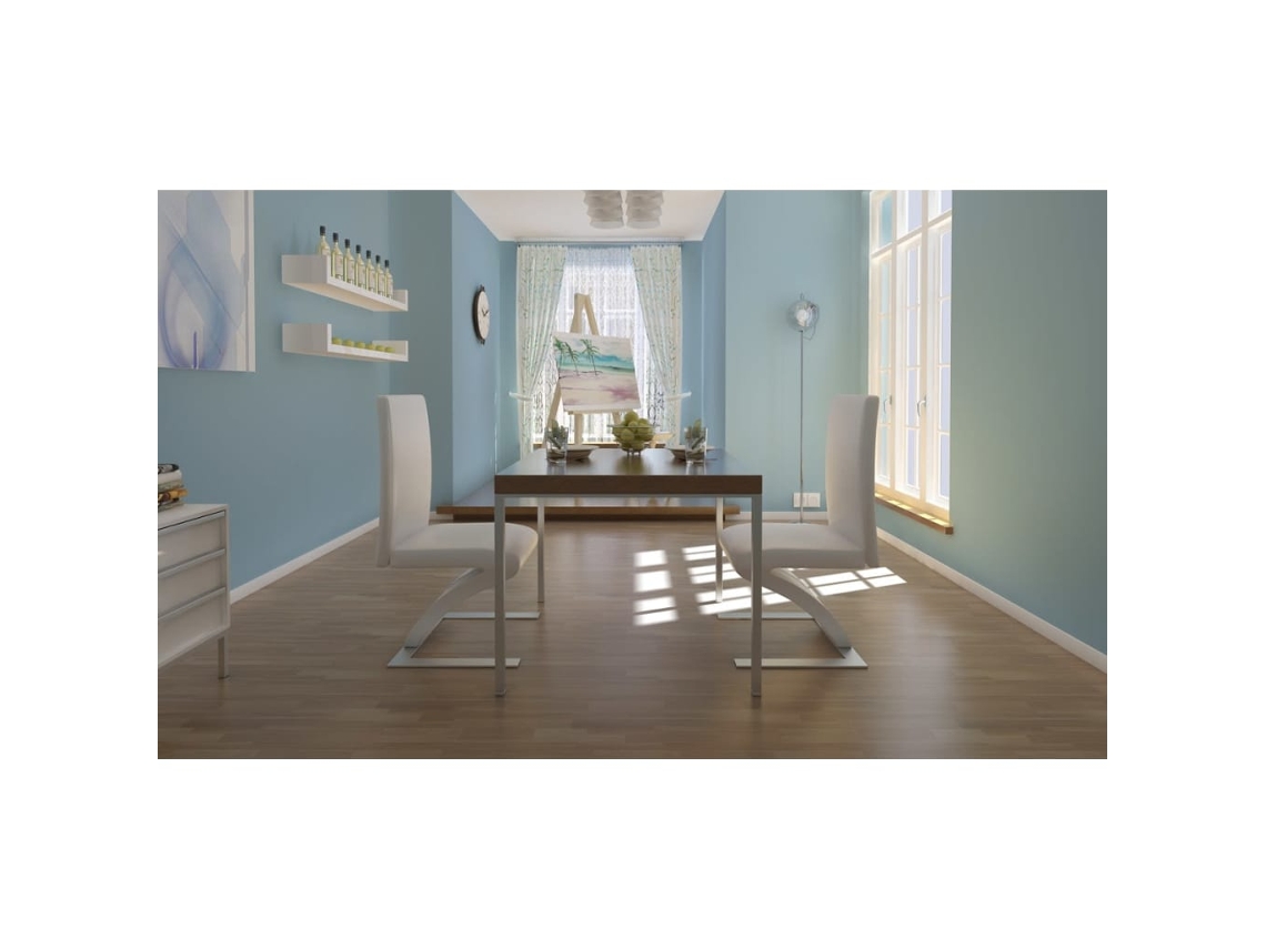 Vidaxl Cadeiras De Jantar 2 Pcs Couro Artificial Branco