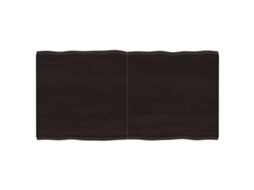 Vidaxl Tampo De Mesa Com Bordas Vivas Maciço Tratado Castanho-escuro