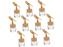 Conjunto De 10 Frascos De Perfume Para Carro Para Pendurar, 8ml, Transparentes, Com Tampa Quadrada.