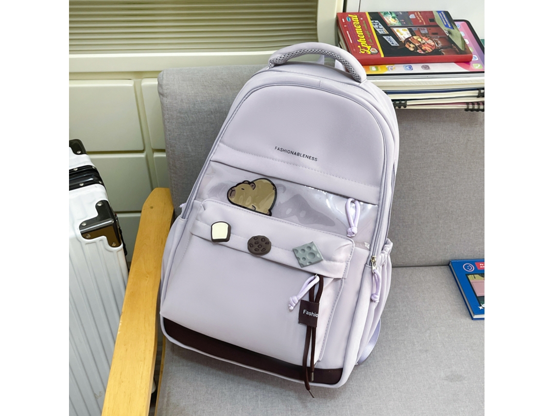 Mochila Estudantil Leve E De Grande Capacidade, Adequada Para Uso Escolar Diário E Presentes Escolares Roxa