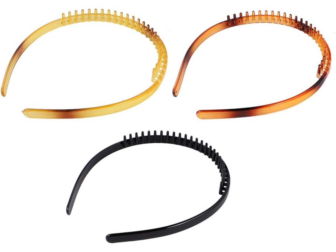2 Conjuntos De Tiaras De Plástico Para Meninas E Mulheres Com Dentes Finos E Design Antiderrapante.