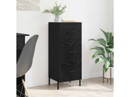 Vidaxl Buffet Carvalho Preto 34 X 34,5 X 90 Cm Derivados De Madeira
