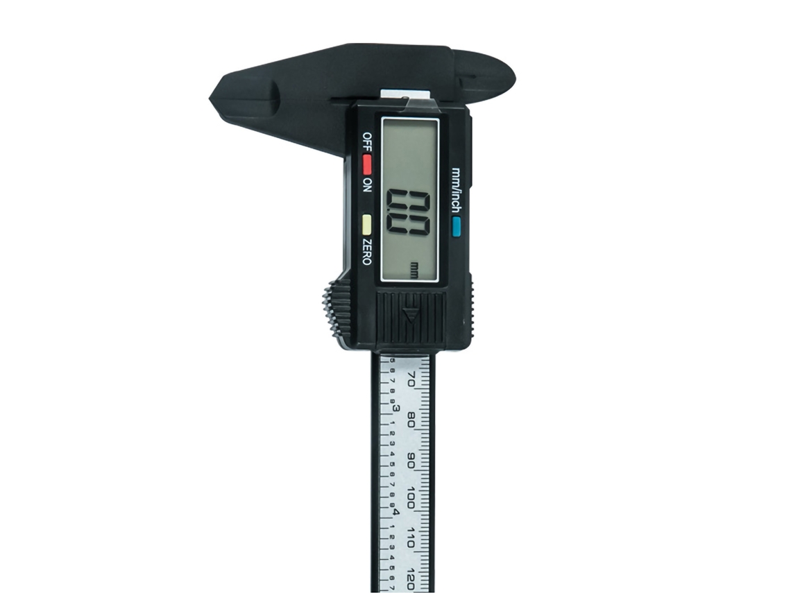 Pie De Rey Electrónico Digital Com Tela Lcd Para Medir Diâmetro Interior E Exterior Carcaça Preta De Plástico