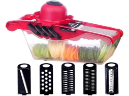 Lurelia Mandolina Multifuncional Ajustável, Lâminas Inoxidáveis, Recipiente Incluído, Para Legumes