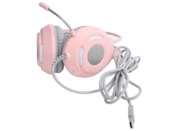 Fone De Ouvido Gamer Overear 7.1 Ajazz Rosa Usb