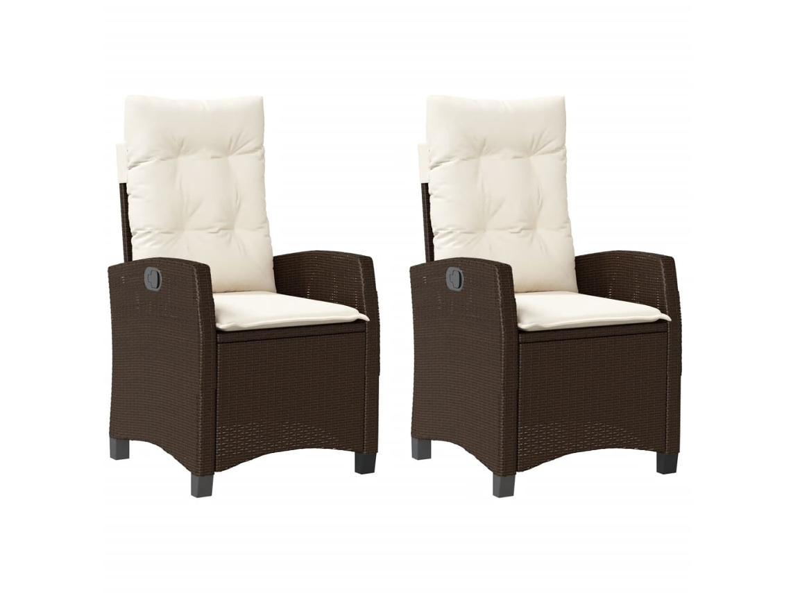 Reclining Garden Chair, Reclining Garden Chairs Vidaxl Marrom Rattan / Vime (n/a)