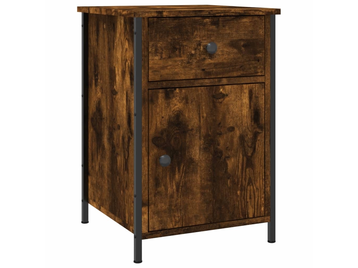 Mesa Cabeceira Derivados Madeira Carvalho Fumado 40x42x60 cm MAISON EXCLUSIVE