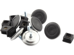 Ruilogod Ajustador De Pé Quadrado Plástico Para Móveis Domésticos, 24x 24mm, Conjunto Com 8-unidades