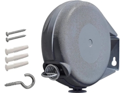 Varal Retrátil Lurelia Para Exterior, Para Varanda, Para Casa De Banho, Cinzento, 12 Metros, 6 Kg