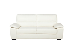 Sofá De 3 Lugares BELIANI Vogar De Pele Sintética Branco Creme 195x74x90