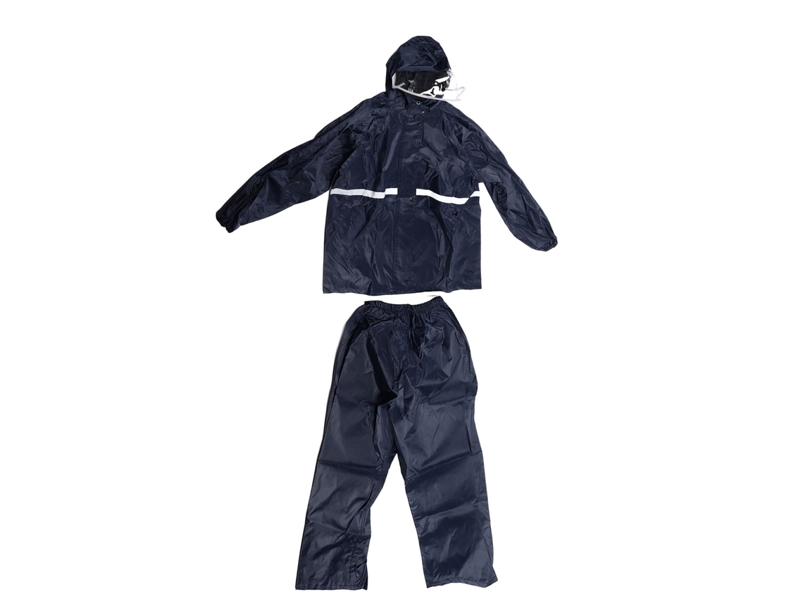 Conjunto de Jaqueta e Calça de Chuva Separados, Impermeável e Respirável, Azul Marinho L
