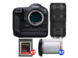 Eos R3 + Rf 100 400mm F/5.6 8 Is Usm + 3 Sandisk 64gb Extreme Pro Cfexpress Type B + 2 Canon Lp e19 + Ebook Pricedirect CANON