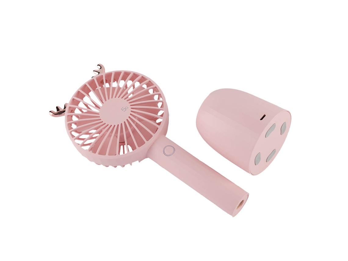 Ventoinha Portátil Laxiscreed Rosa, Elétrica Mini Recarregável, Ideal Para Mesa E Uso Manual