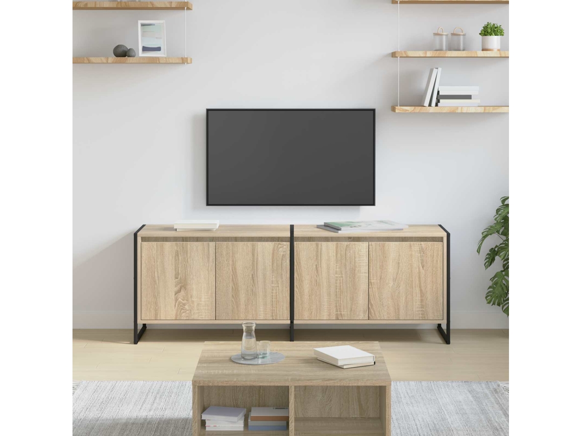 Vidaxl Gabinete Para Tv 140 X 36 X 49.5 Cm Sonoma Derivados De Madeira