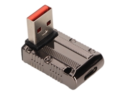 Adaptador Reverso Curvado Mecânico 3d Usb Macho Para Tipo-c Fêmea (transmissão De Alta Velocidade De 10gbps, Carregamento Rápido De 120w)