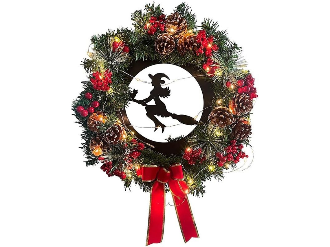 Nova Line guirlanda de Natal com Luzes Led, Guirlanda Artificial de Flores de Natal, 35 Cm