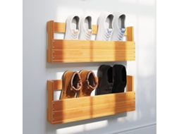 Vidaxl Sapateira Parede 2 Pcs 59x8,5x23,5cm Pinho Maciço Castanho Cera