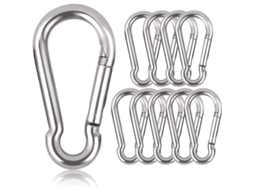 10 Mosquetones De Acero Resistente, 80x8mm, Carga Máxima 250kg, Para Montañismo, Trekking Y Exterior