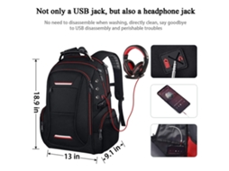 Aetheria mochila Casual Multifuncional de Viagem com Porta Usb para Notebook 17 Polegadas Homem e Mulher