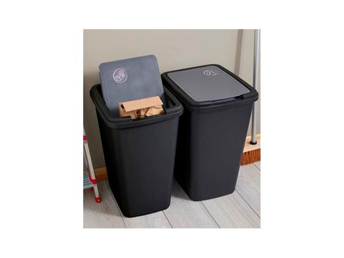Balde de plástico reciclado de lixo verde VDC