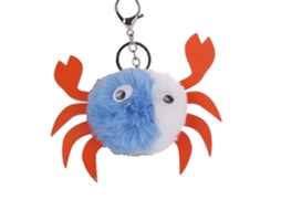 Chaveiro De Caranguejo Com Pom Pom Costura Bicolor Design Fofo
