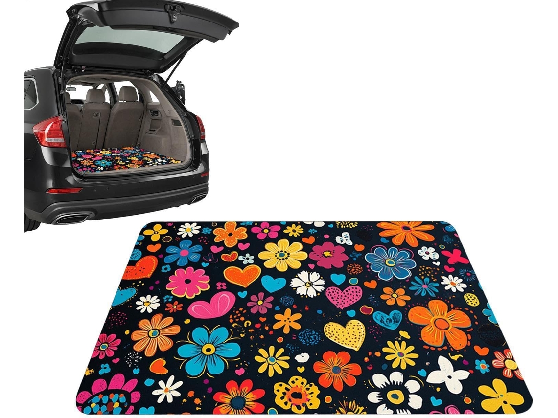 Tapete Protetor Com Estampa Floral, Almofada Impermeável